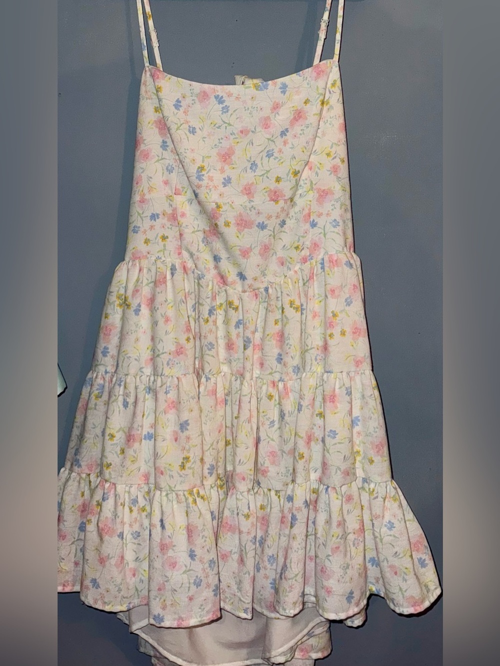 Altar’d State Floral Mini Dress XL | Tie Back Tiered Cottagecore Dress